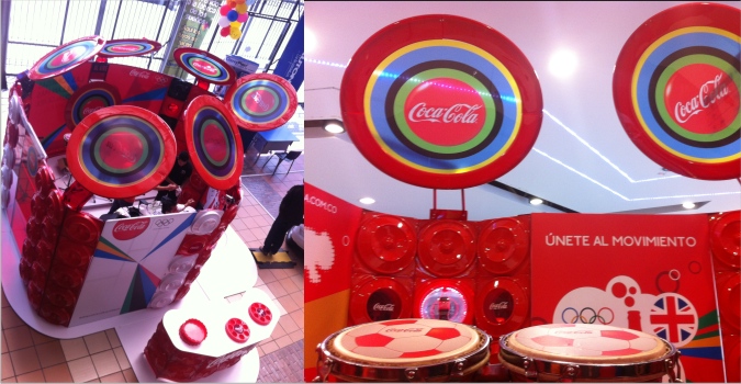 Stand Coca Cola Olímpicos-Glue-Stand para Centros Comerciales para apoyar la activación de marca con motivo de los Juegos Olímpicos 2012